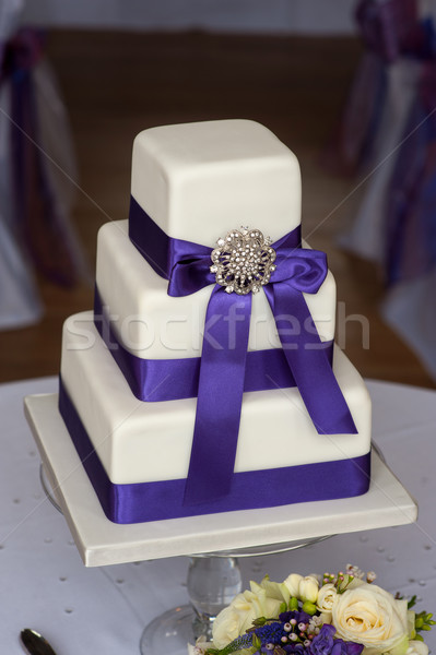 Wedding cake viola bianco torta Foto d'archivio © leeavison