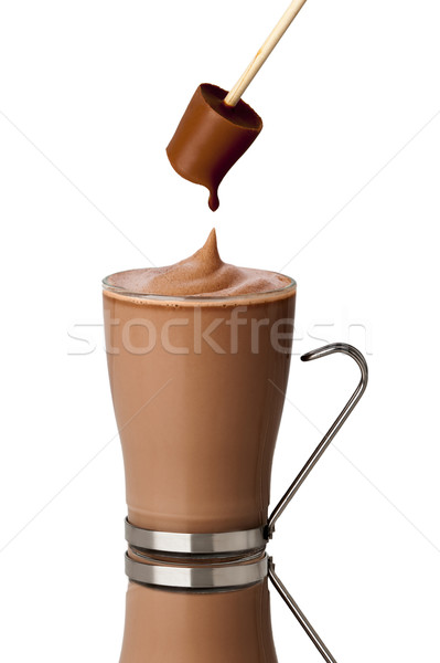 hot chocolate drink made with a stirrer  Stock photo © leeavison