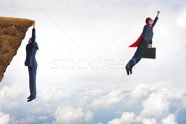 Business succes mislukking hemel wolken man Stockfoto © leeavison