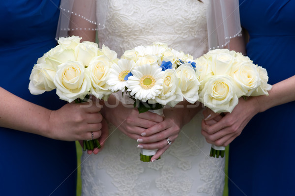 Novia boda aumentó ramo de la boda manos Foto stock © leeavison