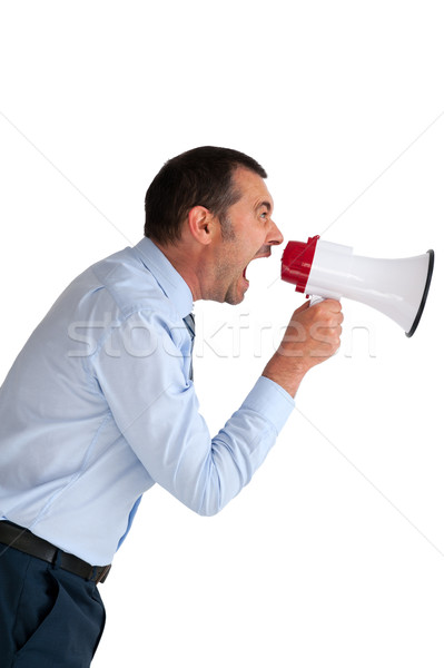 businessman shouting megaphone isolated  Stock photo © leeavison