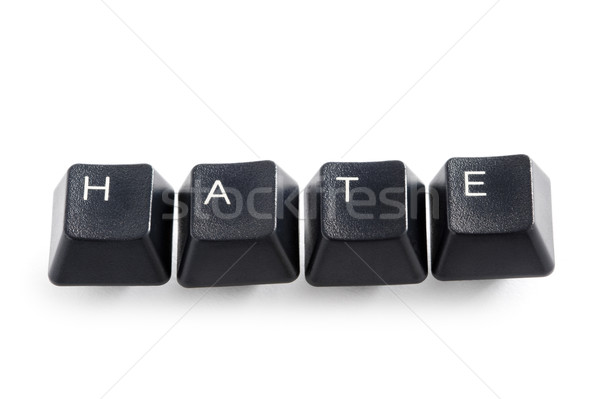 Nienawiści słowo komputera klucze odizolowany biały Zdjęcia stock © leeavison