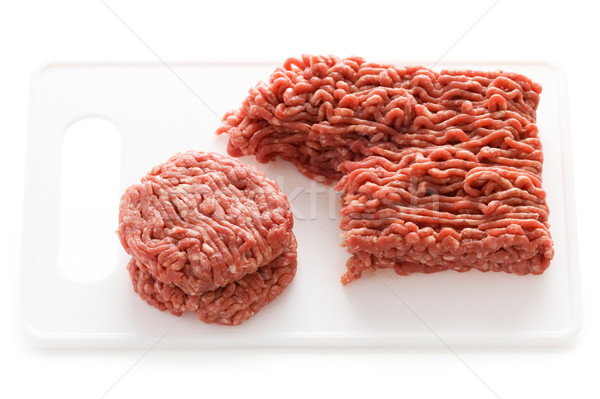 making hamburgers  ground beef isolated  white background Stock photo © leeavison
