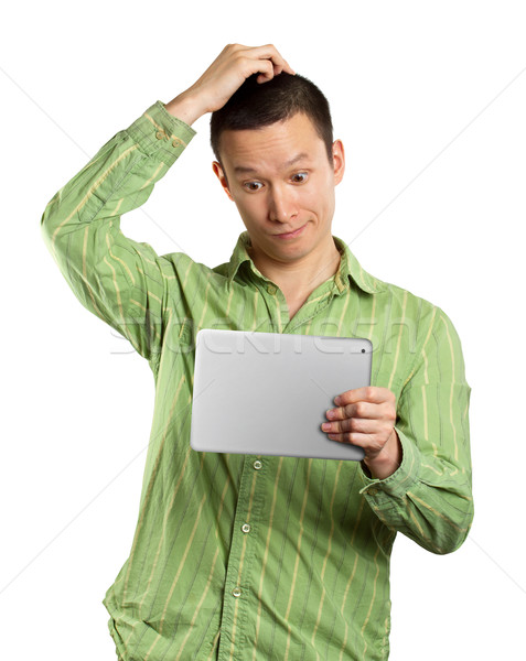 Business Man With Touch Pad Stock photo © leedsn