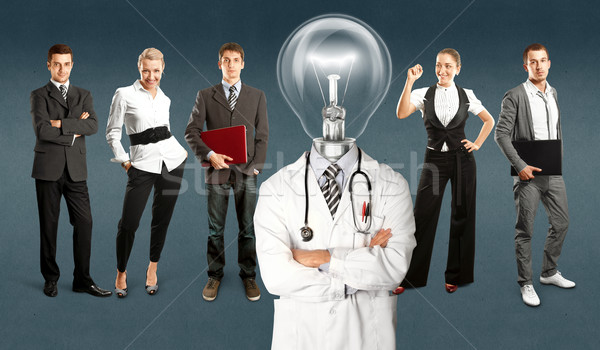 üzleti csapat lámpa fej orvos ötlet különböző Stock fotó © leedsn