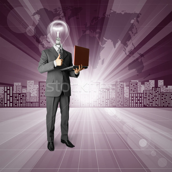 Lamp Head Human against Conceptual Background Stock photo © leedsn