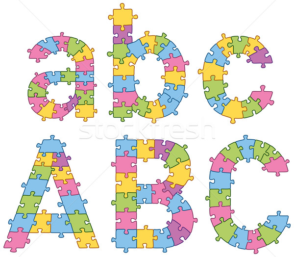Puzzle Jigsaw Alphabet Letters Stock photo © leedsn