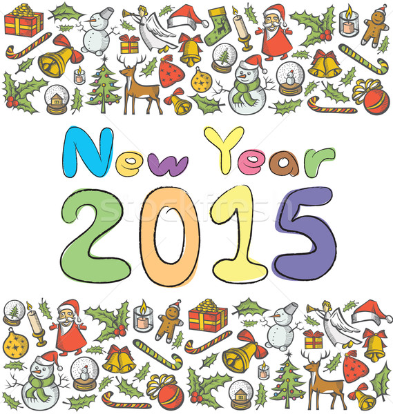 Vector leuk nummers 2015 christmas nieuwjaar Stockfoto © leedsn