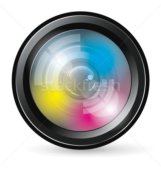 Camera Lens Icon Stock photo © leedsn