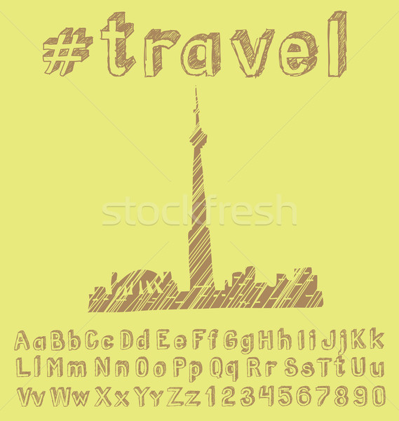 Travel concept with monument Stock photo © leedsn