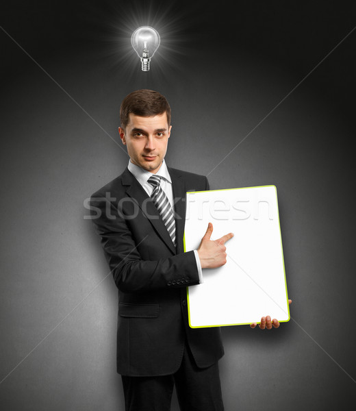 Stockfoto: Idee · zakenman · lege · schrijven · boord