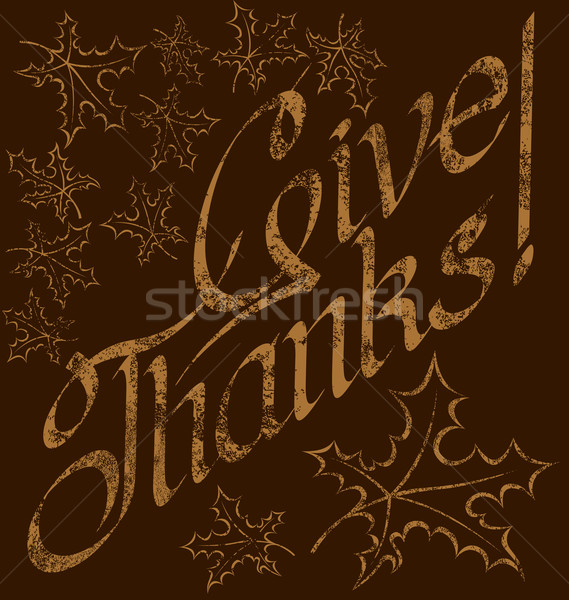 Köszönet szöveg vektor kalligrafikus boldog hálaadás Stock fotó © leedsn