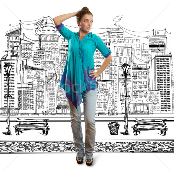 Femme regarder caméra différent horizons heureux [[stock_photo]] © leedsn