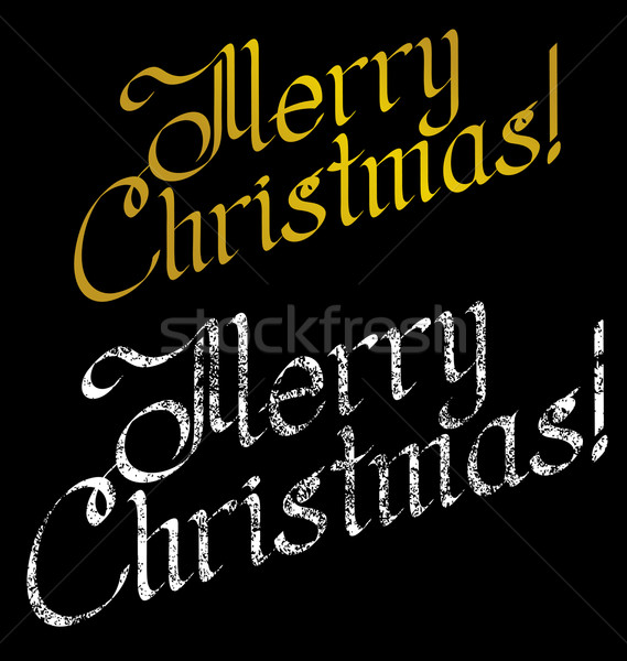Vidám karácsony szöveg vektor kalligrafikus kártya Stock fotó © leedsn