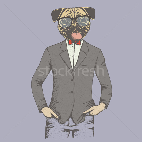 Pug dog vector illustration Stock photo © leedsn