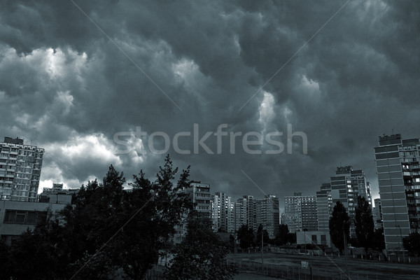 Vihar égbolt gyönyörű felhők apokalipszis ahogy Stock fotó © leedsn