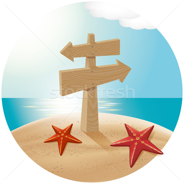 Guidepost At The Sea Beach Stock photo © leedsn