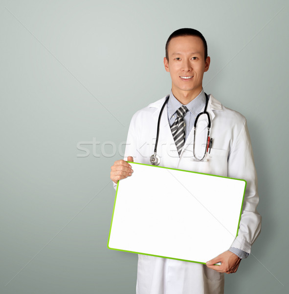 doctor with empty board Stock photo © leedsn