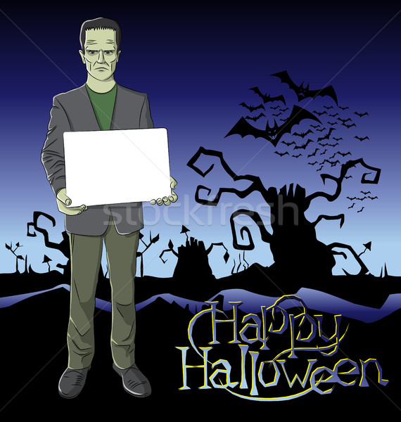Vecteur cartoon halloween monstre mains homme [[stock_photo]] © leedsn