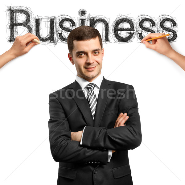 Stock photo: sketch word business with businessman