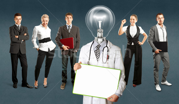 üzleti csapat lámpa fej orvos ötlet különböző Stock fotó © leedsn