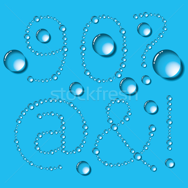 Picături de apă litere vector set albastru textură Imagine de stoc © leedsn