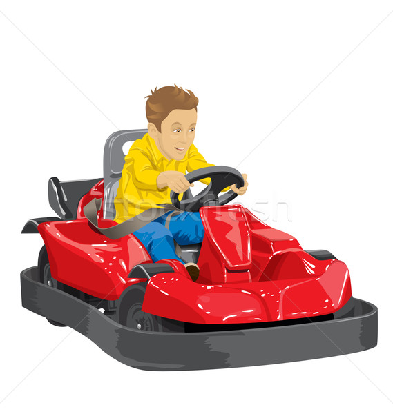 Boy driving go kart Stock photo © leedsn