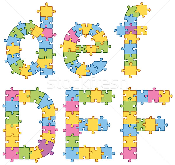 Puzzle Jigsaw Alphabet Letters Stock photo © leedsn