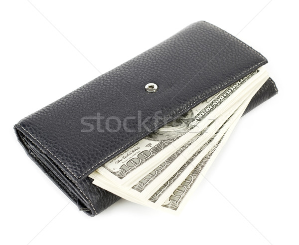 USA dolarów portfela odizolowany biały finansów Zdjęcia stock © leedsn