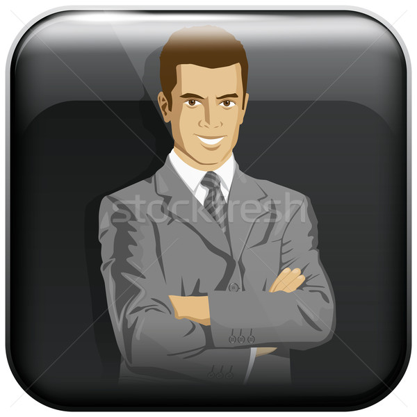 App Icon With Business Man Stock photo © leedsn