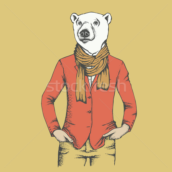 White polar bear vector illustration Stock photo © leedsn