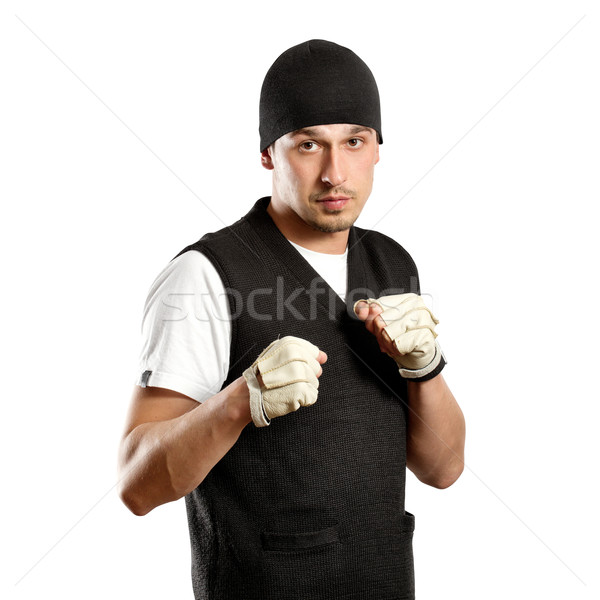 Man In Boxing Position Stock photo © leedsn
