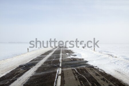 Snowing Road Stock photo © leedsn