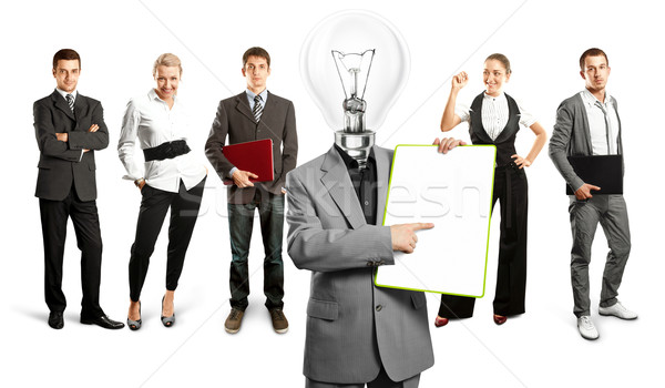 Business Team With Lamp Head Stock photo © leedsn