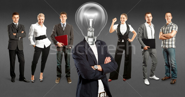 équipe commerciale lampe tête idée espace différent [[stock_photo]] © leedsn