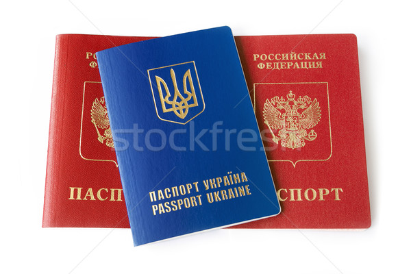 Ukrainian and Russian ID passports  Stock photo © leedsn