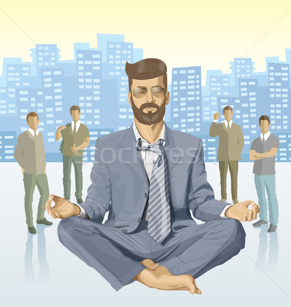Vector businessman and silhouettes of business people Stock photo © leedsn