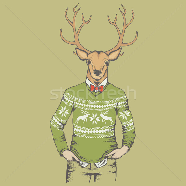 Deer vector illustration Stock photo © leedsn