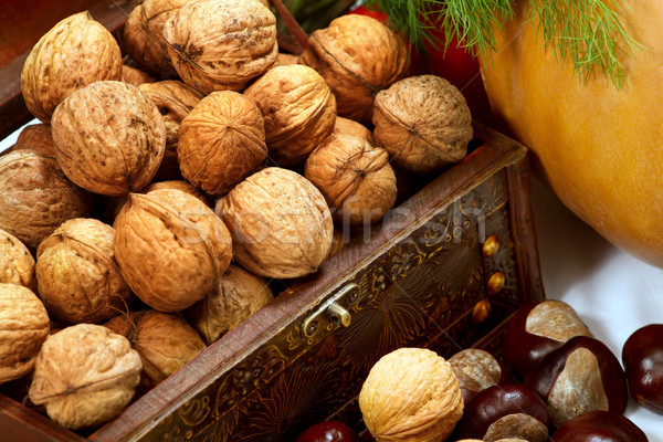 Chest with walnuts  Stock photo © leedsn