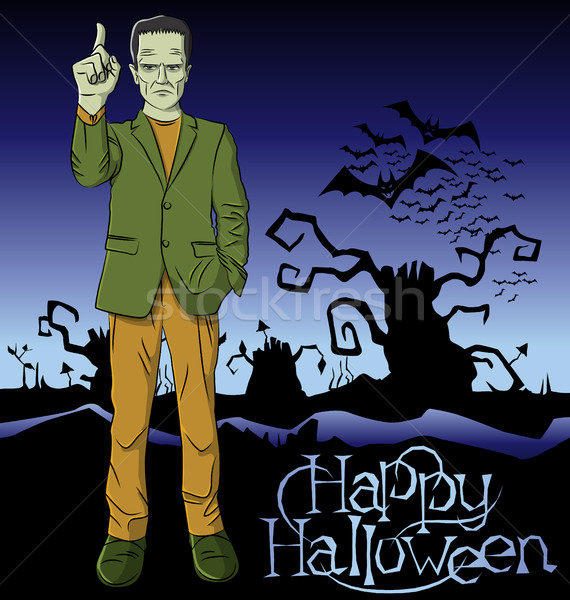 Vector Cartoon Frankenstein Halloween Stock photo © leedsn
