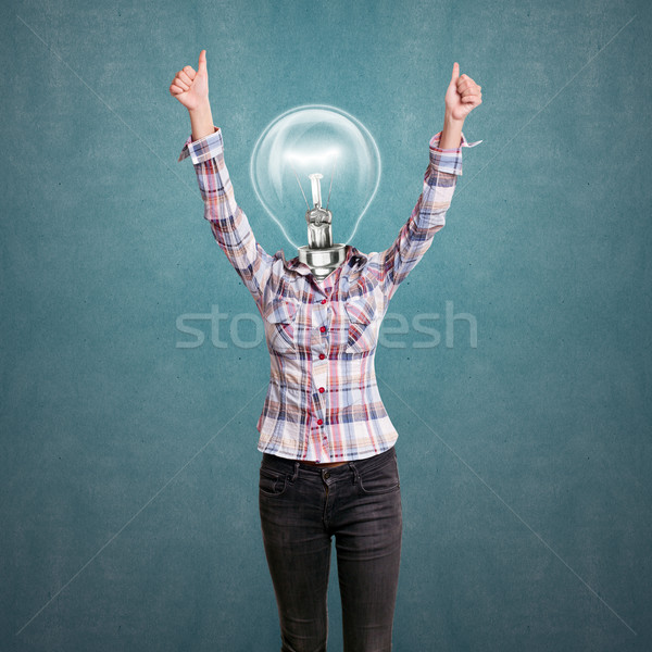 Lamp Head Girl With Well Done Stock photo © leedsn