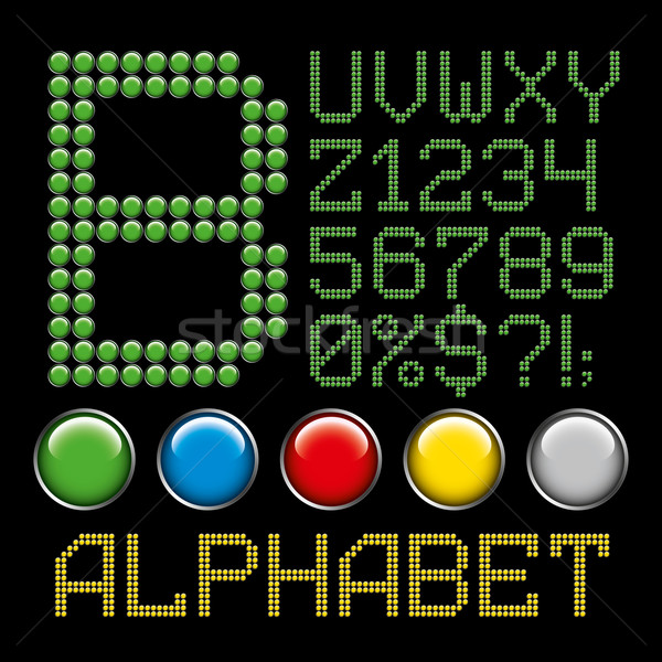 green buttons letters alphabet Stock photo © leedsn