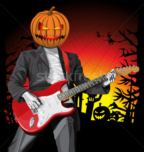 Punk gitaar vector halloween scary man Stockfoto © leedsn