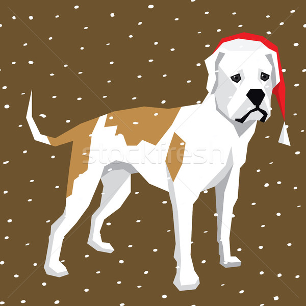 Vector câini colectie poligon câine Crăciun Imagine de stoc © leedsn