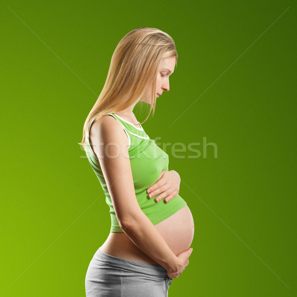 Zwangere vrouwelijke cute wachten Stockfoto © leedsn