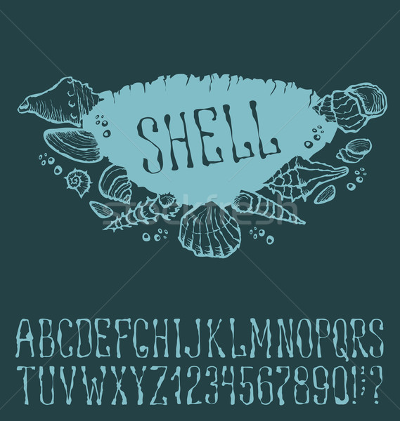 Zomer strand patroon vector label hand Stockfoto © leedsn