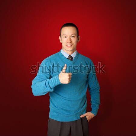 young businessman in blue Stock photo © leedsn