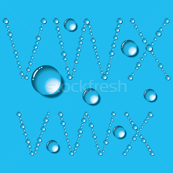 Waterdruppels brieven vector ingesteld Blauw textuur Stockfoto © leedsn