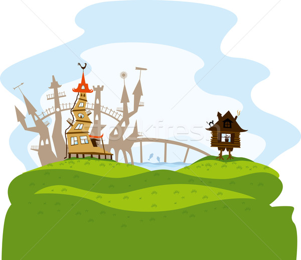 fairytale city Stock photo © leedsn