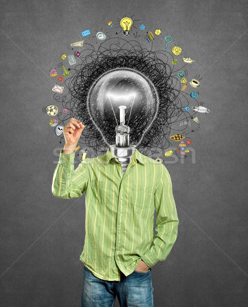 商业照片: 灯·头· 男子 · 主意 ·手